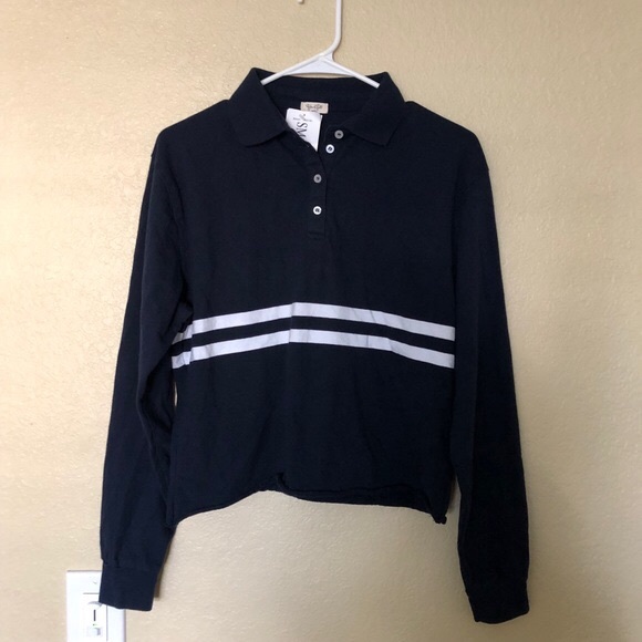 brandy melville jonny navy striped shirt - Picture 2 of 3